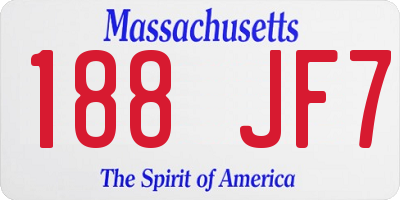MA license plate 188JF7