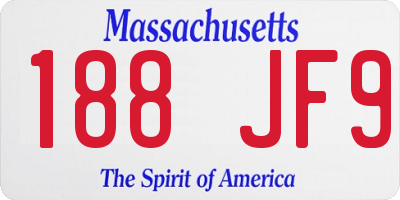 MA license plate 188JF9