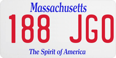 MA license plate 188JG0