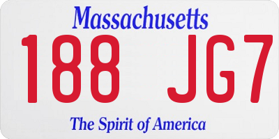 MA license plate 188JG7
