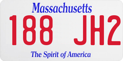 MA license plate 188JH2