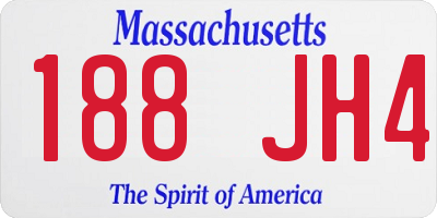 MA license plate 188JH4