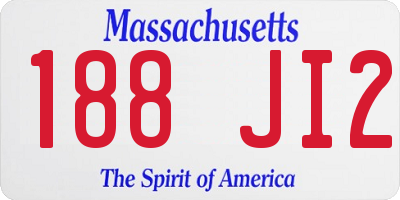 MA license plate 188JI2