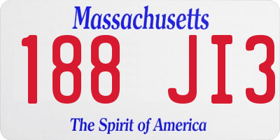 MA license plate 188JI3