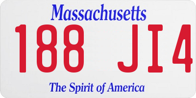 MA license plate 188JI4