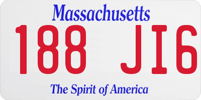 MA license plate 188JI6