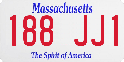 MA license plate 188JJ1