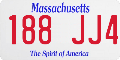 MA license plate 188JJ4