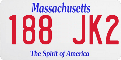 MA license plate 188JK2