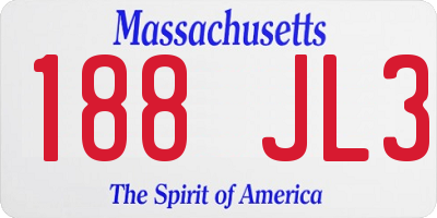 MA license plate 188JL3