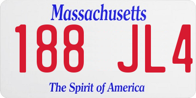 MA license plate 188JL4