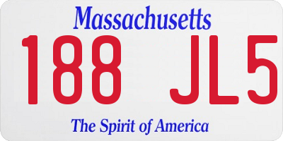 MA license plate 188JL5