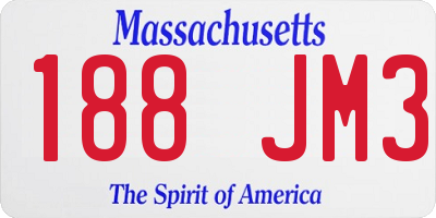 MA license plate 188JM3