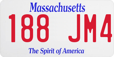 MA license plate 188JM4