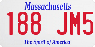 MA license plate 188JM5