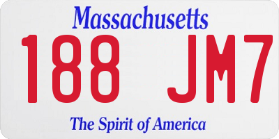 MA license plate 188JM7