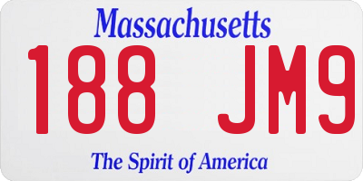 MA license plate 188JM9