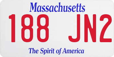 MA license plate 188JN2