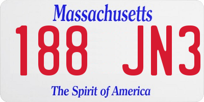 MA license plate 188JN3