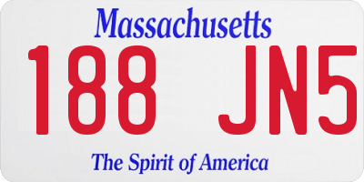 MA license plate 188JN5