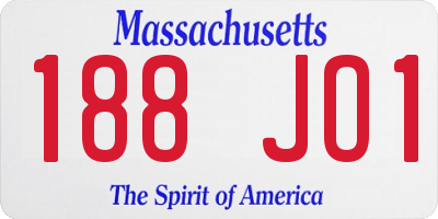 MA license plate 188JO1