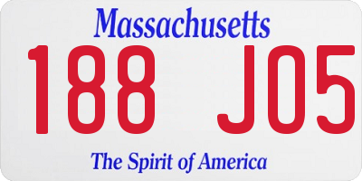 MA license plate 188JO5