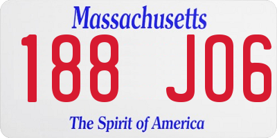 MA license plate 188JO6