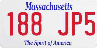 MA license plate 188JP5