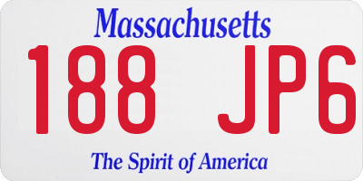 MA license plate 188JP6