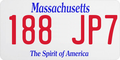 MA license plate 188JP7