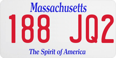 MA license plate 188JQ2