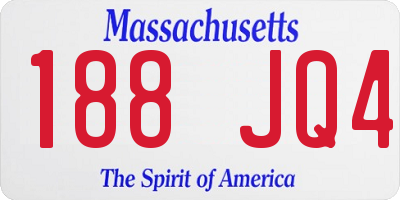 MA license plate 188JQ4