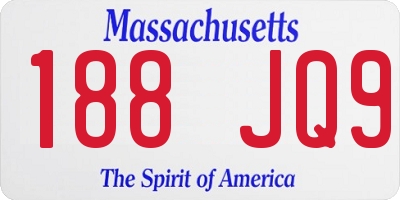 MA license plate 188JQ9