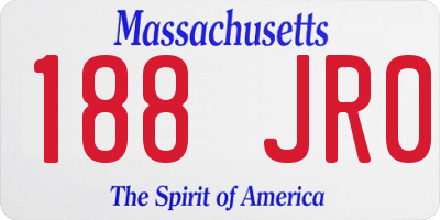 MA license plate 188JR0