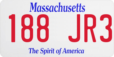 MA license plate 188JR3