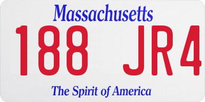 MA license plate 188JR4