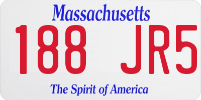 MA license plate 188JR5