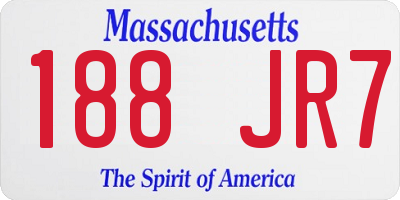 MA license plate 188JR7