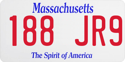 MA license plate 188JR9