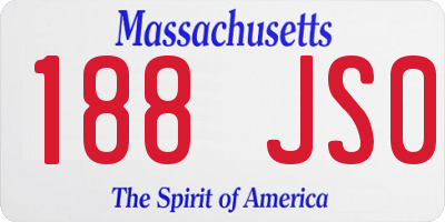 MA license plate 188JS0