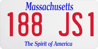 MA license plate 188JS1