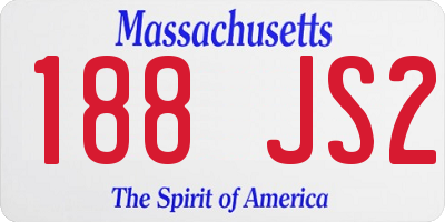MA license plate 188JS2