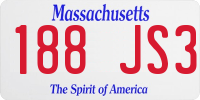 MA license plate 188JS3