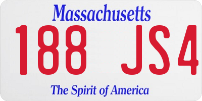 MA license plate 188JS4