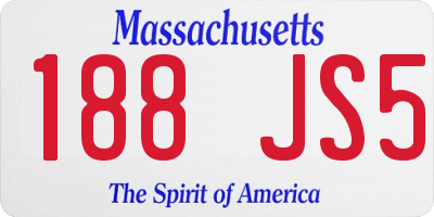 MA license plate 188JS5