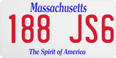 MA license plate 188JS6