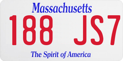 MA license plate 188JS7