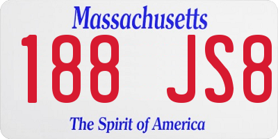 MA license plate 188JS8