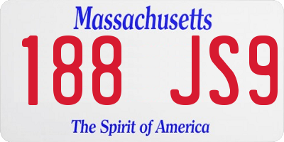 MA license plate 188JS9