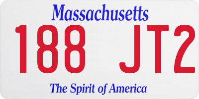 MA license plate 188JT2